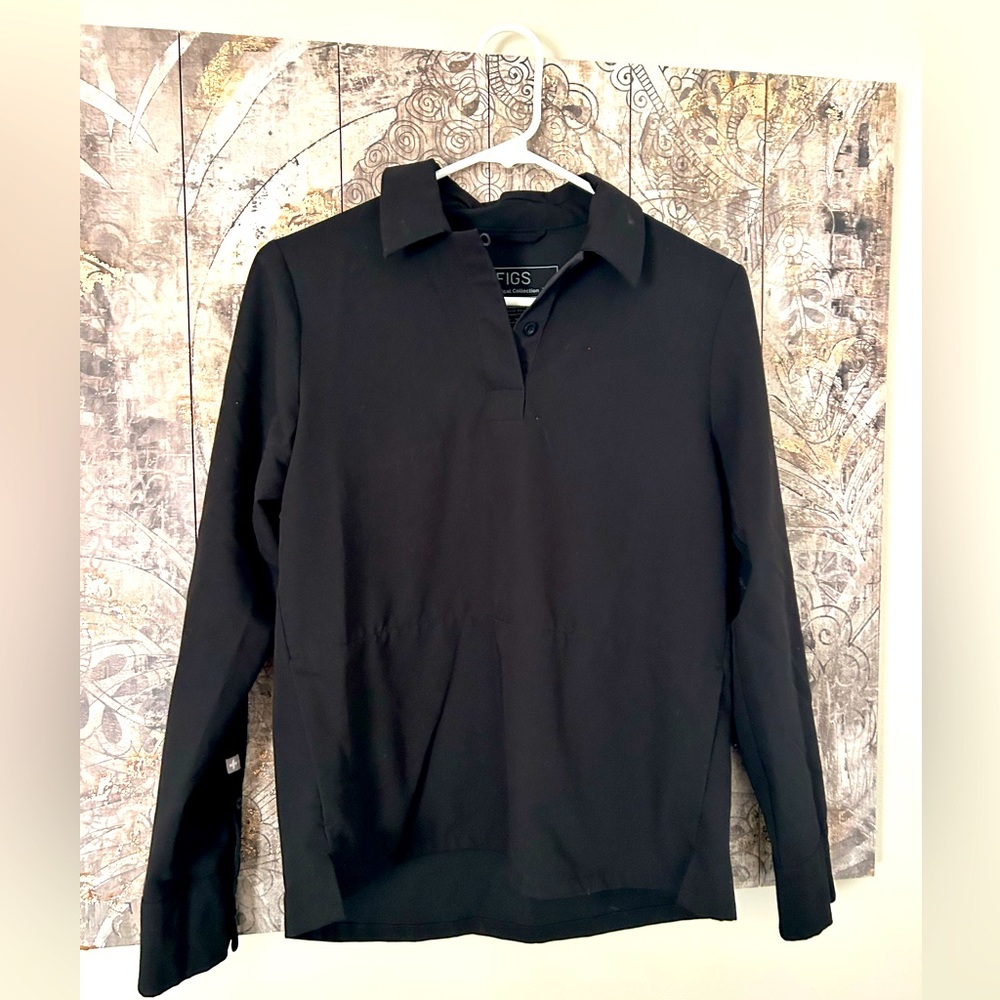 women's Black Nala - Longsleeve Scrub Polo - XS / Black